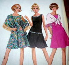 LOVELY VTG 1960s DRESS SCARF Sewing Pattern 12/34