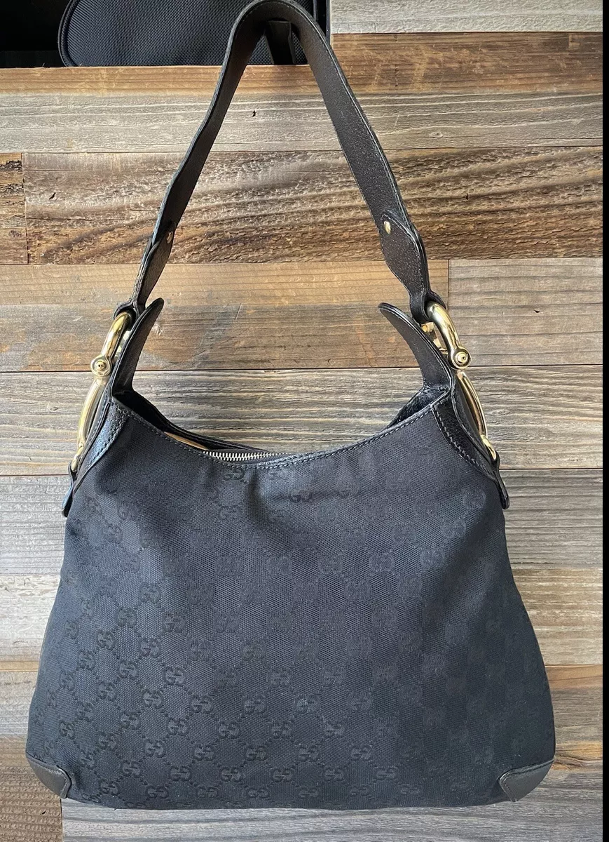 Gucci Black GG Canvas Creole Bag