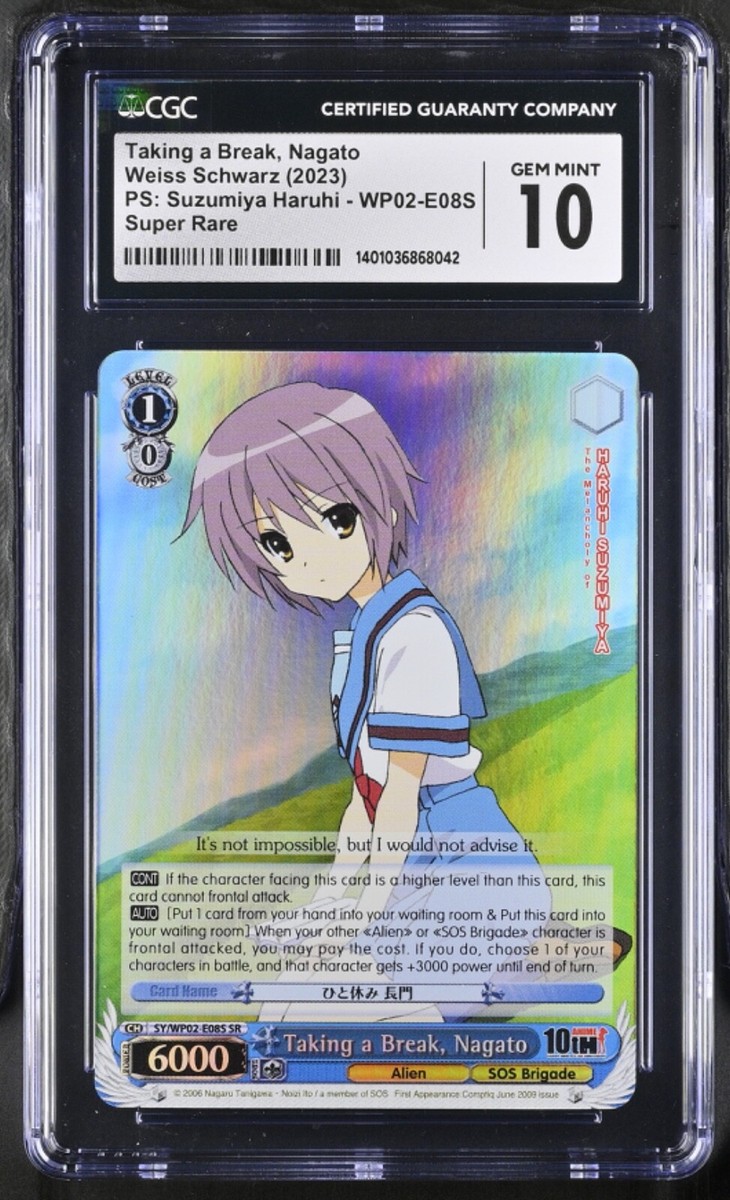 CGC 10 Gem Mint Weiss Schwarz Taking a Break, Nagato SY/WP02-E08S
