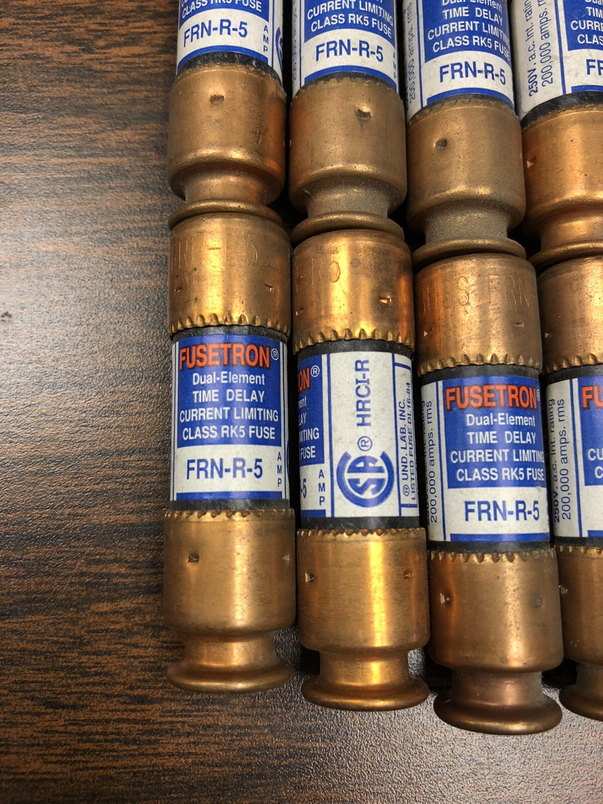 Frnr5 Lot of 12 Fusetron FRN-R-5 5 Amp 250V Dual Element Fuses Class N51 | eBay