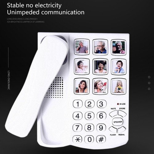 Senior Friendly Landline Phone With Large Keypad Hands Freely Wall Mount Option - Zdjęcie 7 z 8