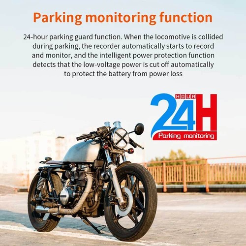 3"Motorcycle DVR Dash Cam Front & Rear Dual Camera GPS WiFi 24HR Parking +64GB - Picture 19 of 19
