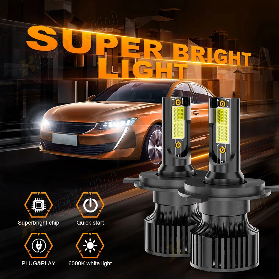 Kit de faros LED para Scion xA 2004-2006 H4/9003 bombillas blancas haz alto/bajo CSP Foto 2 de 4