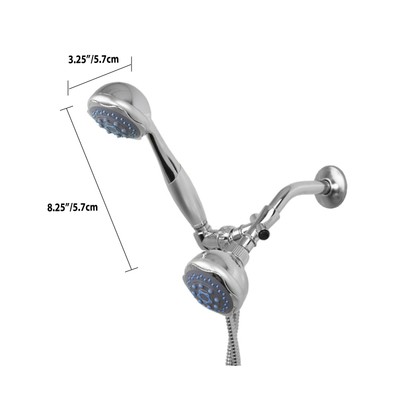 Sunbeam Deluxe 5 Function Twin Shower Massager Includes Overhead 