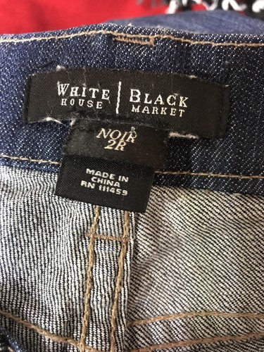 Pantalones de mezclilla Casa Blanca Mercado Negro Negro Talla 2R Pierna Recta Superestrella #PB3 - Imagen 2 de 11