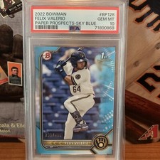 2022 Felix Valerio Bowman BP128 RC Sky Blue/499 PSA 10 Gem Mint! SP!