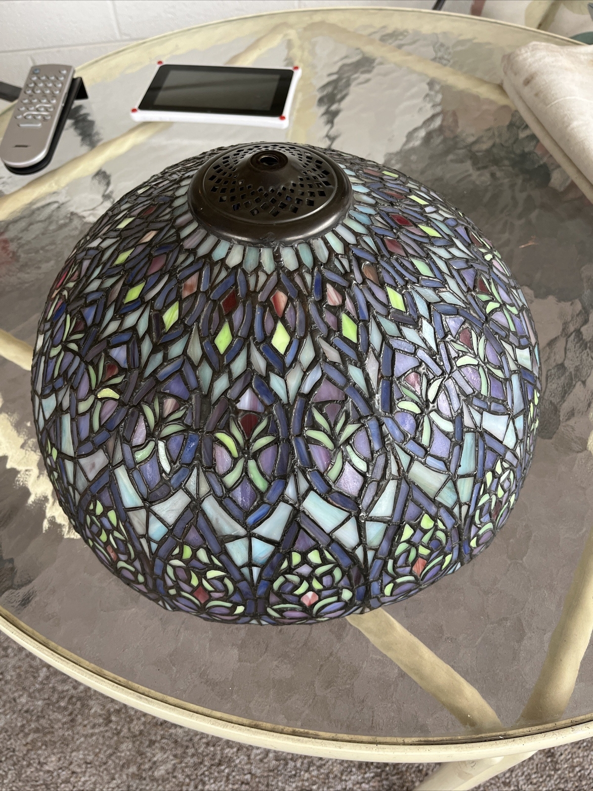 LARGE STAINED GLASS LAMP SHADE Detailed eBay