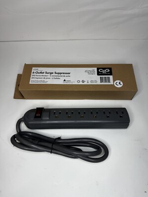 C2G 29300 6 Outlet Power Strip with Surge Protector, Black Surge Suppressor