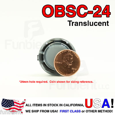 Sanwa Original OBSC-24 Black Translucent Push Button JAMMA guitar kill switch
