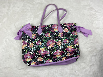 SPRING Floral Beauty Bag Makeup Tote Lilac Peonies Lavender Flowers