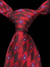 Nordstrom Tie Men's Red Checkered Pattern 100 Silk Necktie Made in Italy 59 in