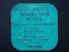 MANIONS RISING SUN HOTEL 920 LYGON ST NORTH CARLTON 3801545 COASTER