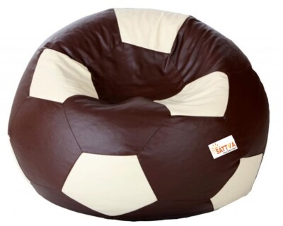 Bean Bag Chair Cover Round Football Faux Leather Without Beans Size XXXL