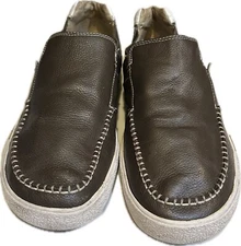 ORIGINAL PENGUIN BROWN PLATFORM LOAFER SLIP ON COMFORTABLE LEATHER CASUAL SZ: 11