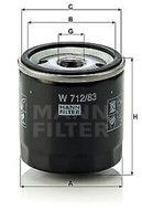 W 712/83 MANN-FILTER ÖLfilter FüR , Chery, Daihatsu, Ford, Holden, Lexus, Lotus,