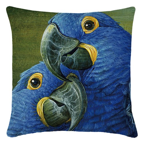 Macaw Bird Tropical Jungle Leaves Throw Pillow Cover Parrot Accent Cushion Case - Picture 45 of 60