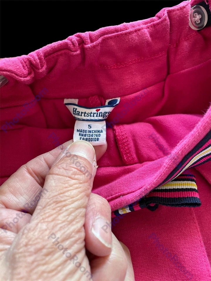 Hartstrings Pink/Navy Pleated Knit Adjustable Skirt With Attached Shorts-5 Years - Image 2 of 4