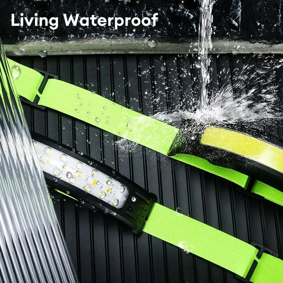 Headlamp Rechargeable COB LED 1200mAh USB-C Sensor Light for Camping Fishing. - Imagen 4 de 4