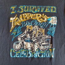 VINTAGE BIKER GANG MOTORCYCLE T-SHIRT MEN SZ L HARLEY DAVIDSON 3D EMBLEM 90s 80s