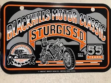 Black Hills Motor Classic Sturgis SD 1995 55th ￼Motorcycle License Plate NOS USA