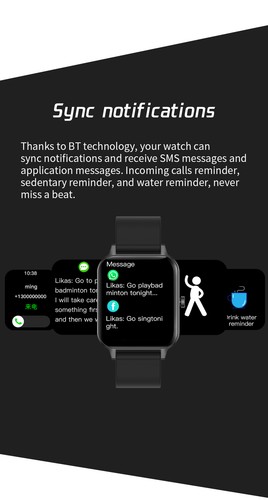 Smartwatch Aktivität Fitnessuhr Bluetooth Smartwatch Schlafüberwachung - Bild 10 von 15