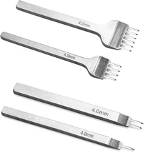 Leather Hole Punches Craft Tool 1/2/4/6 Prong DIY Diamond Lacing Stitching 4MM