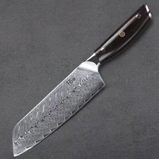 Japanese 7in Santoku Knife Japan VG10 Damascus Steel Kitchen Chef Chopper
