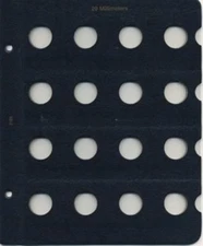 Whitman Classic Blue Coin Album Blank Page 20mm For Shield Nickels / World Coins