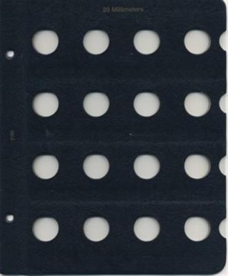Whitman Classic Blue Coin Album Blank Page 20mm For Shield Nickels / World Coins