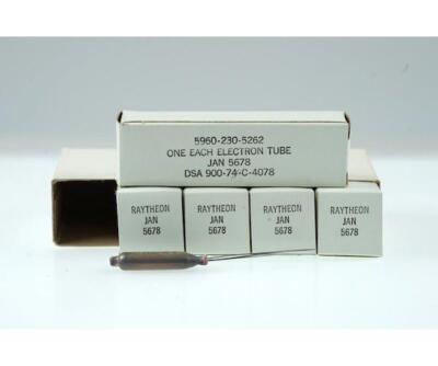 5 Vintage Raytheon JAN 5678/DF60/CV2254 Metal Subminiature Vacuum Audio Tube