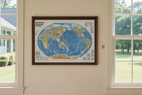 A1 A2 Thematic Map of Earth's Plate Tectonics Geography Educational Poster Mural - Picture 8 of 13