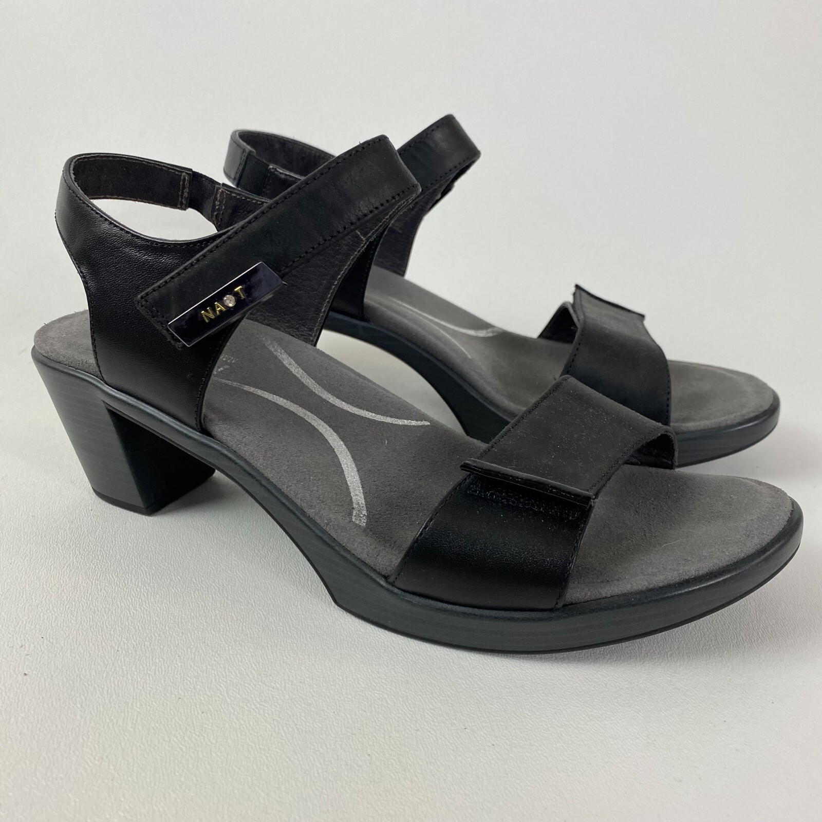 NAOT Intact Womens Leather Coal Black Sandals US EU 38 Strappy