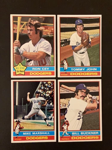 8 LOS ANGELES DODGERS 1976 Baseball Cards-Buckner-Cey-John-Topps CENTERED NM-MT+