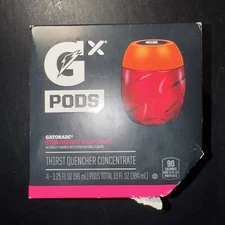 4 PODS PER PACK Gatorade Gx Sports Drink Concentrate Pods Raspberry Strawberry