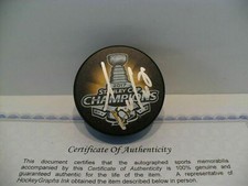 Trevor Daley Autographed Pittsburgh Penguins 2017 Stanley Cup Champion Puck COA