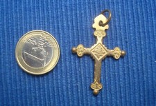 B32 Pendentif Ancien Croix Jeannette Plaqué or Lot Bijou régional savoie