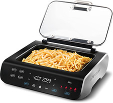 Smokeless Indoor Grill Air Fryer - Extra-Large Nonstick BBQ Station