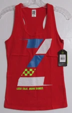 Women's Zumba "Less Talk. More Dance" Racer Back Tank Really Red X-Spicy (XS)