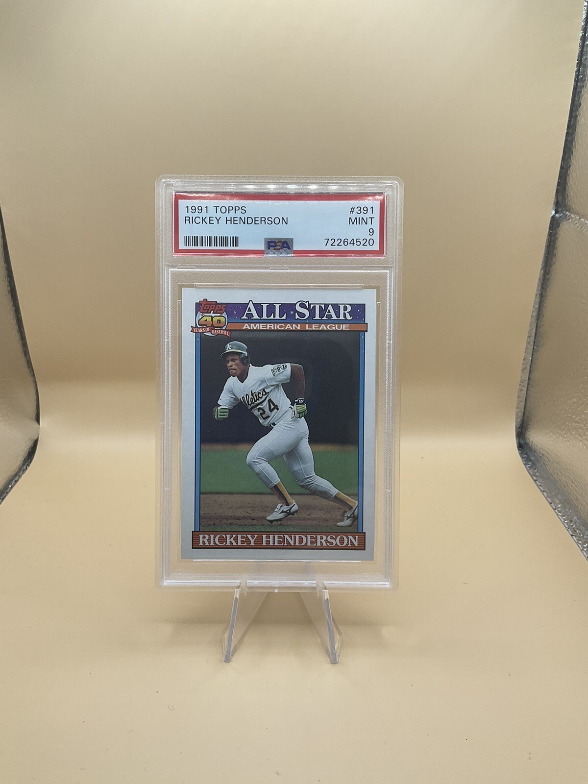 1991 Topps #391 Rickey Henderson Oakland A's HOF PSA 9 MINT *ITASCACARDS* 🔥