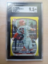 2023 Bowman Jonathan Mejia Prospect Paper Parallel Yellow  #27/75 SGC 9.5