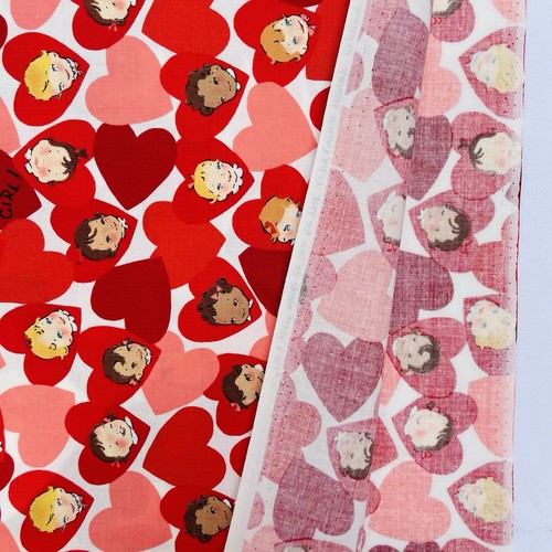 2001 "I'M A GIRL" ALEXANDER HENRY FABRICS nicole de leon VALENTINE Heart FABRIC - Picture 7 of 17