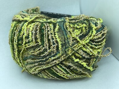 Dark Horse Twinkle #150 Olive Grove Mohair Metallic Boucle Yarn 50gr Greens Gold