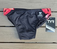 TYR Durafast Elite Atlas Splice Swimwear Boy Red Racer Brief Size 24 New