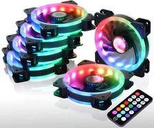 DS 6Pack 120MM RGB PC Cooling Fans, LED Case Fans with Remote Control