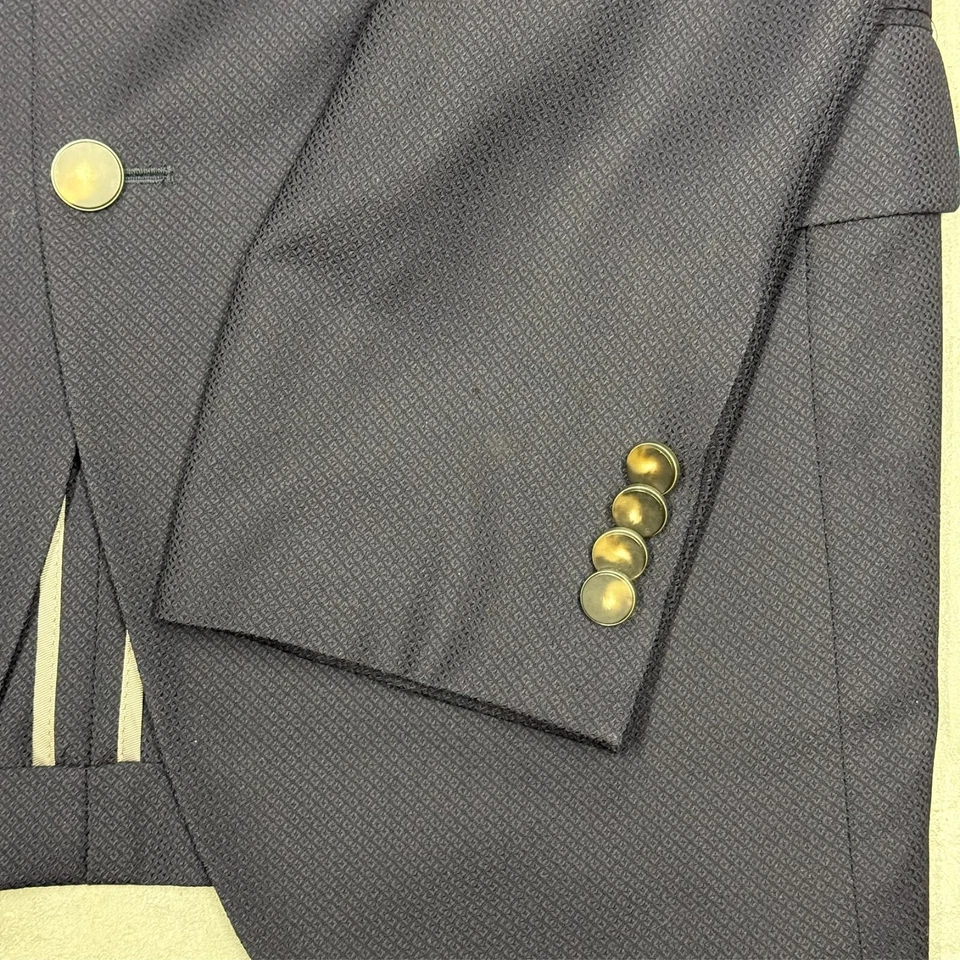 $1000 Jack Victor Blazer Tela Texturizada Abrigo Deportivo Lana Cashmere Coast SPJ 38L Foto 3 de 4