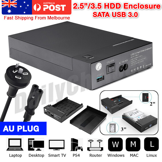 inch SATA External USB Hard Drive Enclosure Caddy Case HDD Disk
