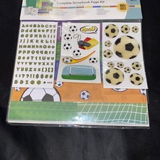 soccer scrapbook page kit Includes 165 Pieces And 6 Pages NIP