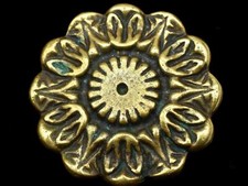1970s Handmade Hippie Flower Solid Brass Vintage Belt Buckle