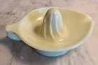 McKee Glass Comp Yellow Custard Glass Juice Reamer with Logo