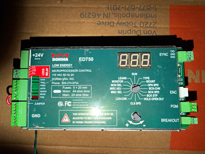 DORMA ED750 Door Microprocessor Control